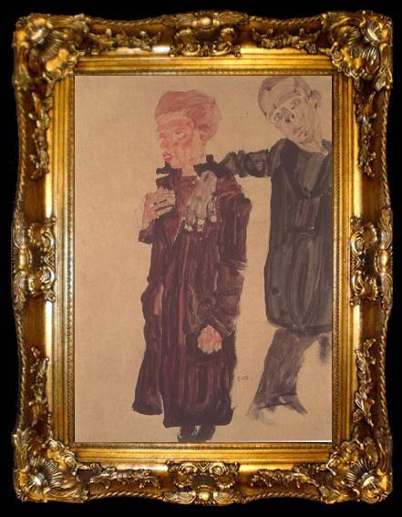 framed  Egon Schiele Two Guttersnipes (mk12), ta009-2